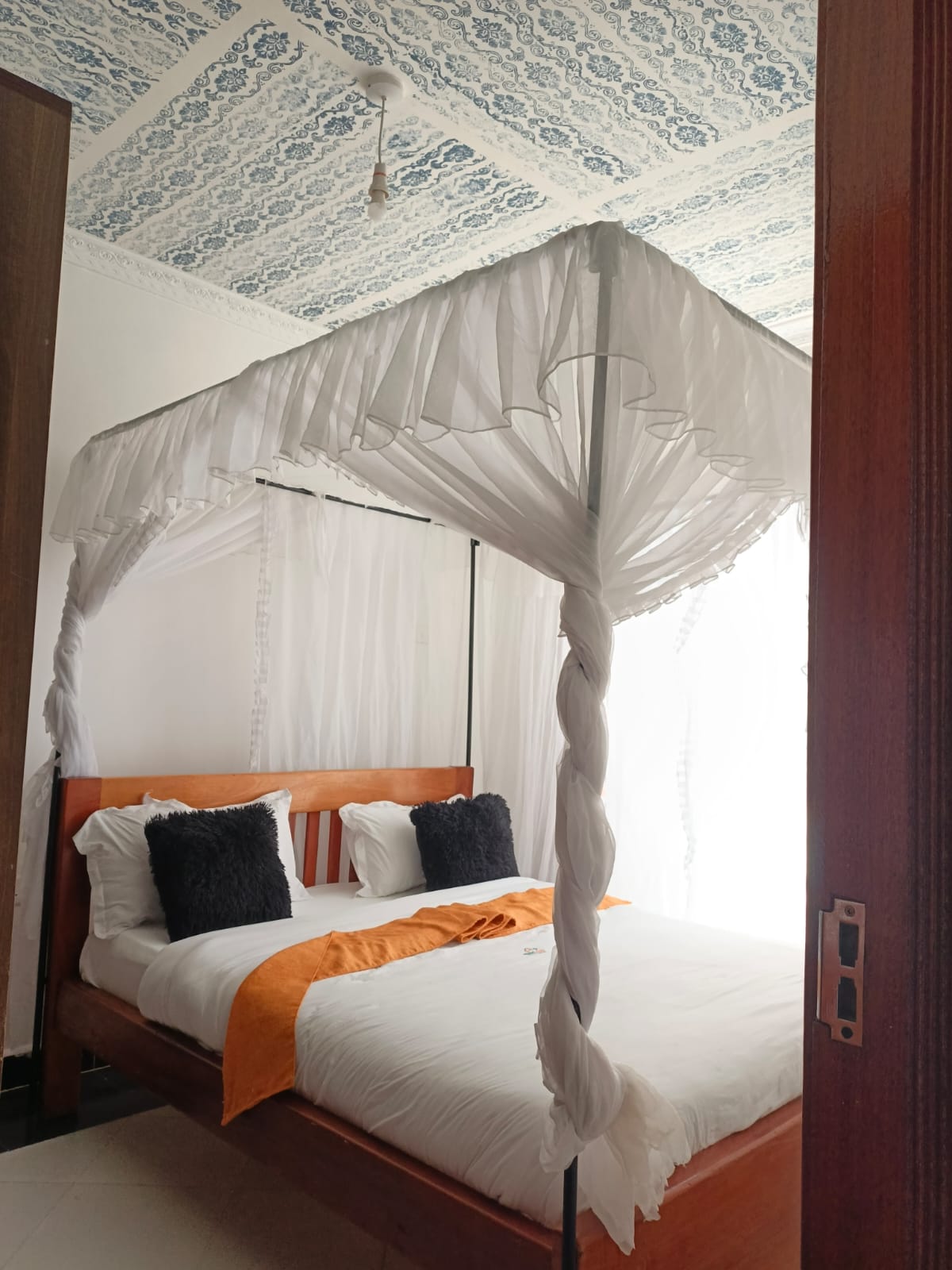 Canopy bed with mosquito net
